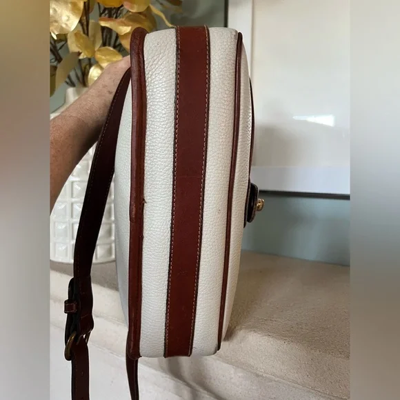 Coach Vintage Sheridan Glenwood Cream Brown Genuine Leather Crossbody Bag - Picture 8 of 15